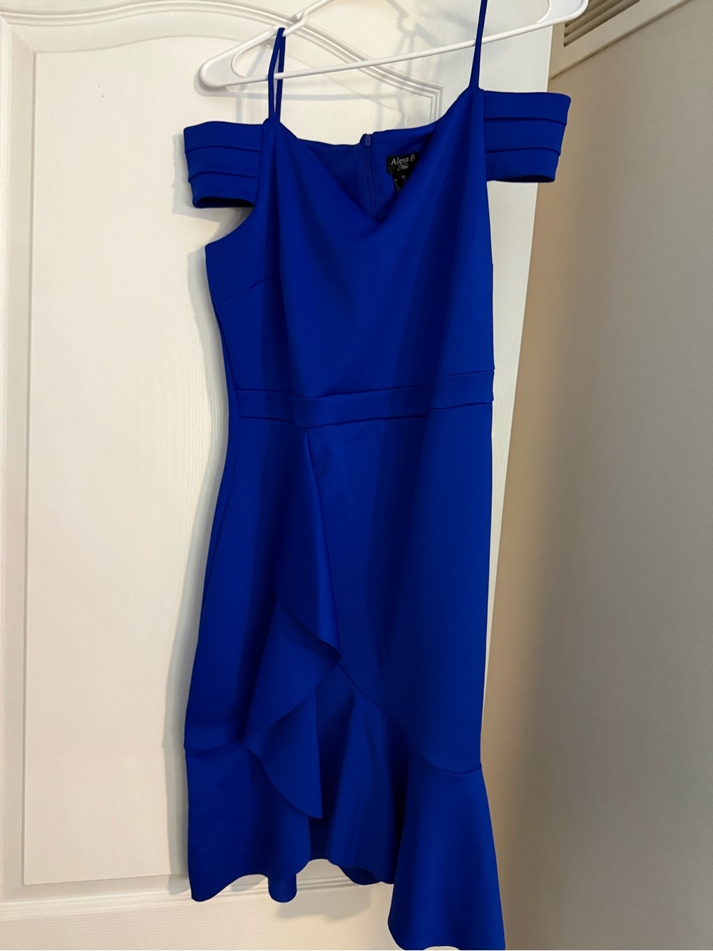 Alexis Royal Blue Off-Shoulder Midi Dress